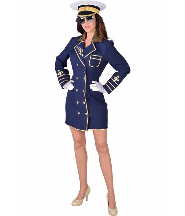 Kapitein jurk dames blauw