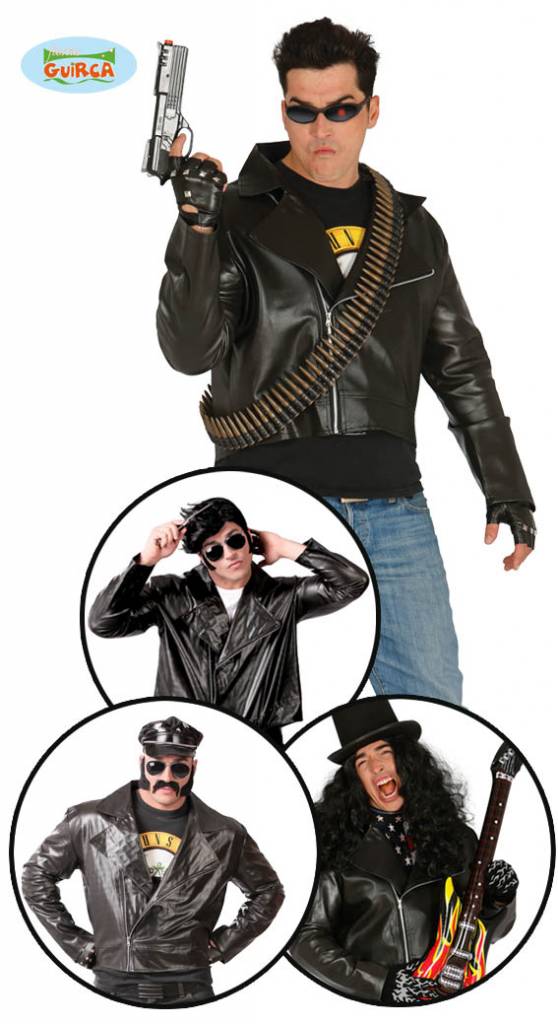 Stoere biker jas afbeelding