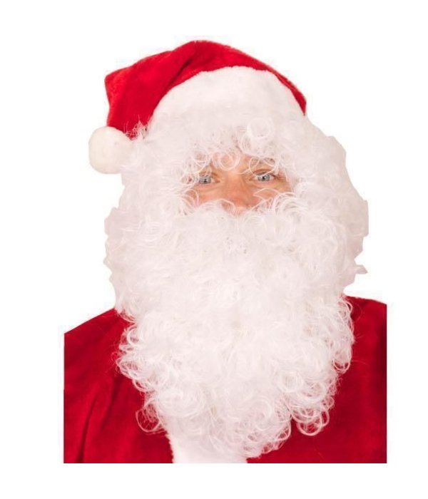 Pruik + Baard kerstman eco