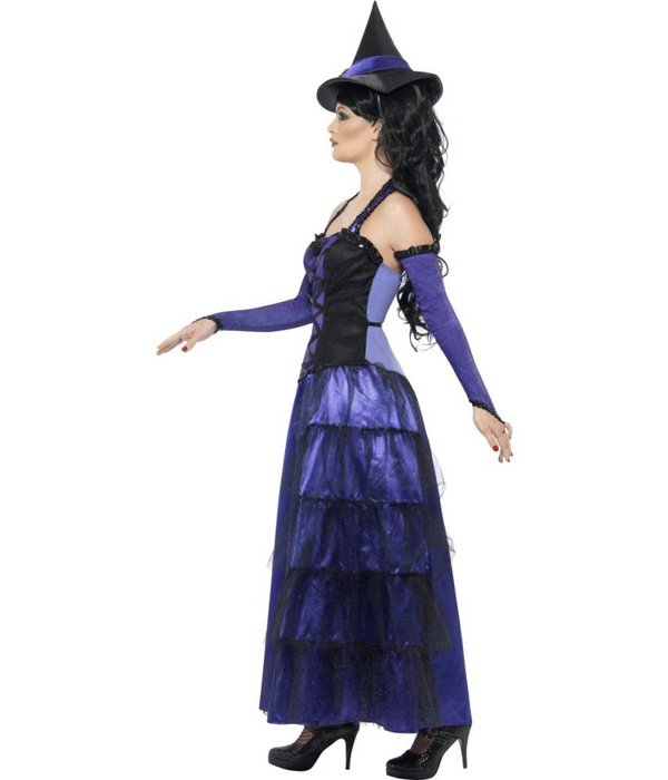 Elegante Heksenkostuum zwart/paars