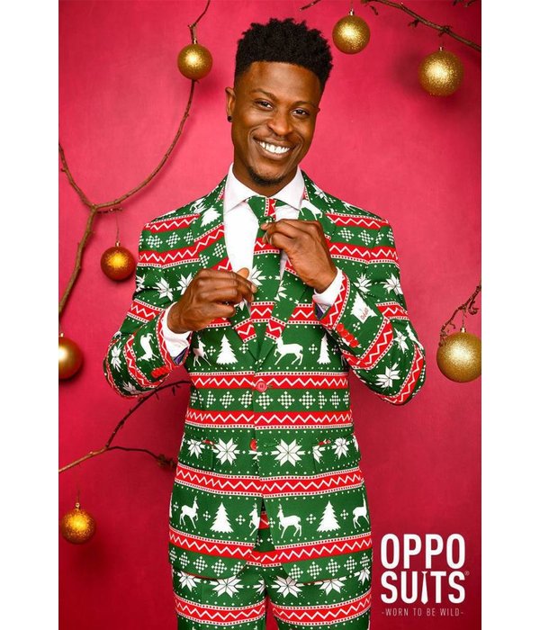Kerst kostuum Festive Green