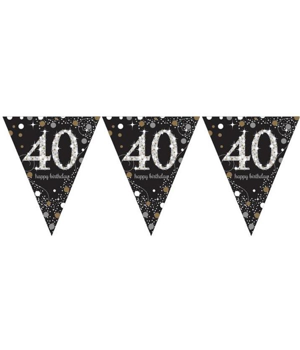 Vlaggenlijn 40 jaar happy birthday