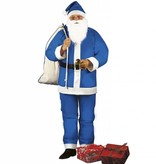 Kerstman kostuum blauw volwassenen
