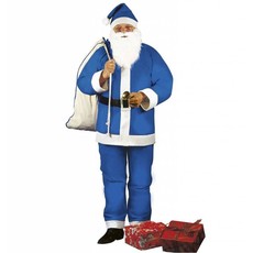 Kerstman kostuum blauw volwassenen