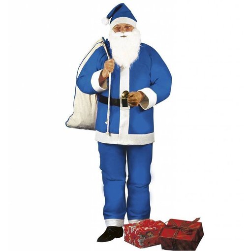 Kerstman kostuum blauw volwassenen
