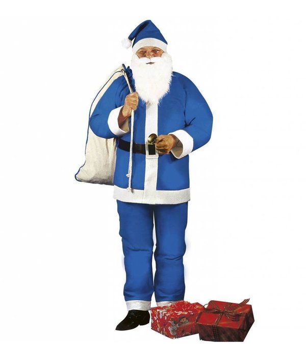Kerstman kostuum blauw volwassenen
