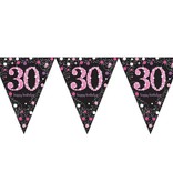 Happy Birthday vlaggenlijn 30 jaar sparkling pink