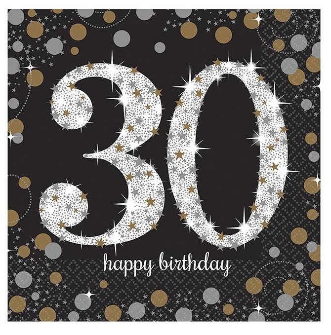 Servetten 30 jaar Sparkling Celebration afbeelding