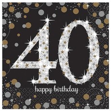 Servetten 40 jaar Sparkling Celebration