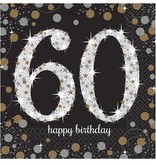 Servetten 60 jaar Sparkling Celebration