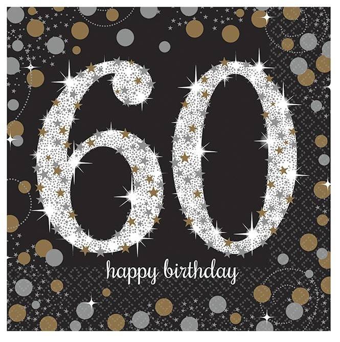 Servetten 60 jaar Sparkling Celebration afbeelding