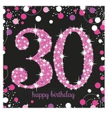 Servetten 30 jaar Sparkling Pink
