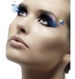 Oogwimpers blauw met veertjes