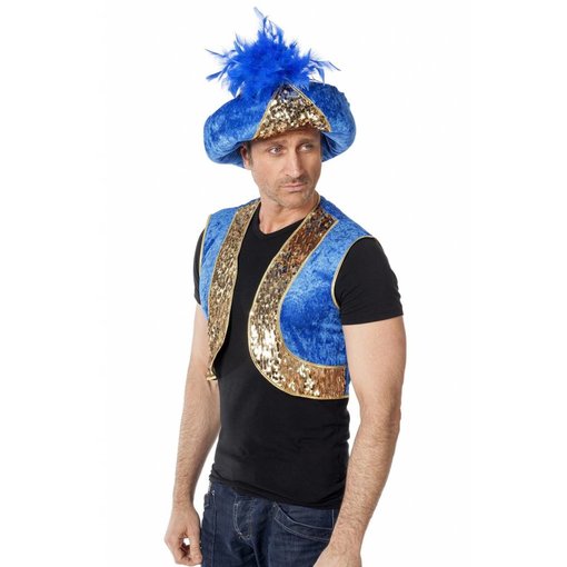 Tulband Blauw met Goud