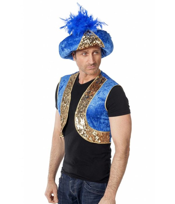 Tulband Blauw met Goud