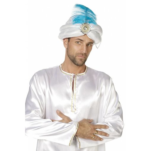 Tulband hoofddoek Zilver Met Veer