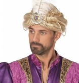 Tulband hoofdband Goud met Veer