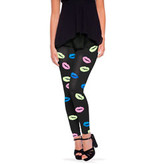 Legging Lippen Zwart