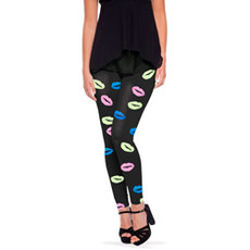 Legging Lippen Zwart