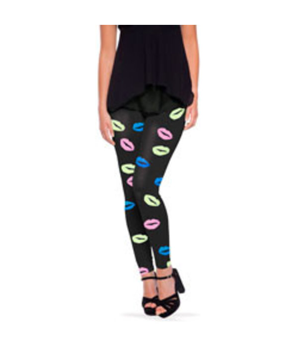 Legging Lippen Zwart