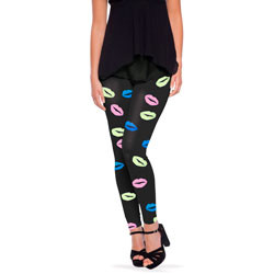 Legging Lippen Zwart