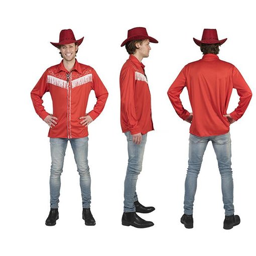 Rode Cowboy Linedancer blouse