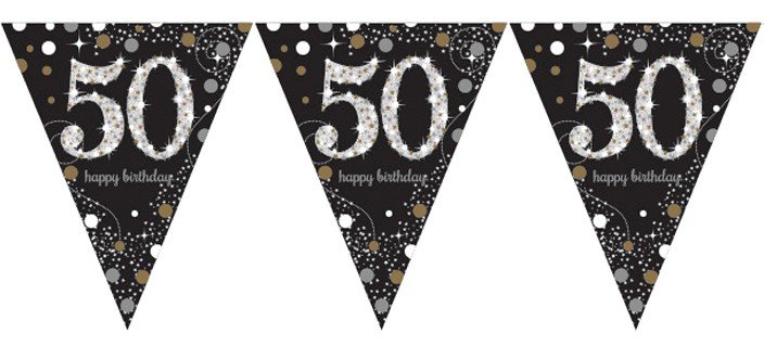 Vlaggenlijn '50' Sparkling Celebration zilver-goud