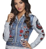 Dames Fotorealistische hoodie biker