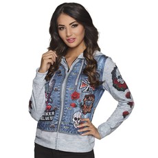 Dames Fotorealistische hoodie biker