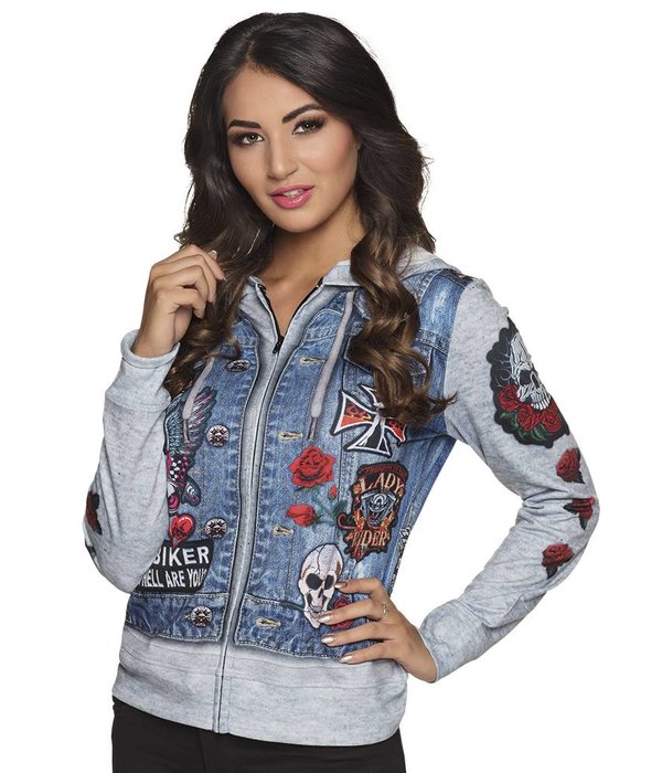Dames Fotorealistische hoodie biker