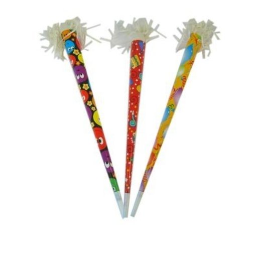 Papieren toeter met franje 50cm