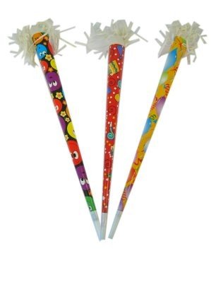 Papieren toeter met franje 50cm