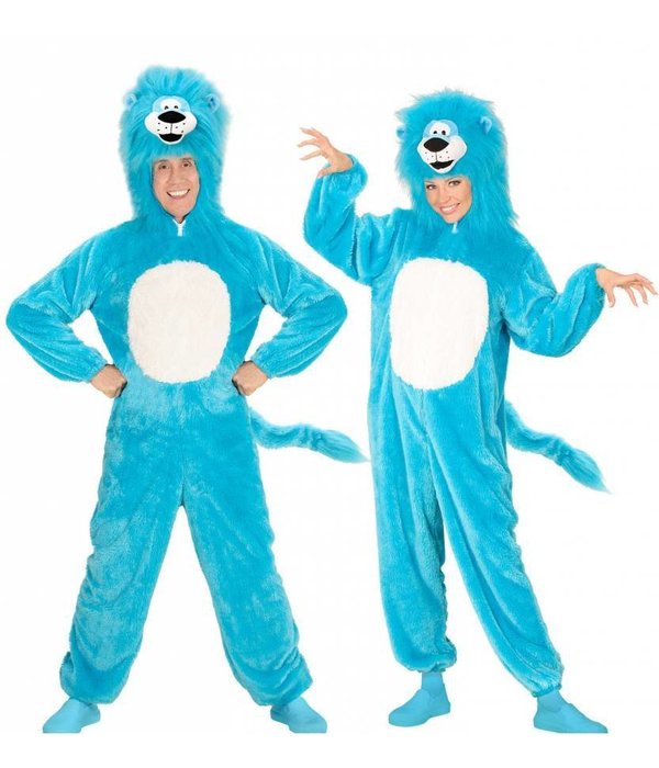 Leeuwenpak blauw pluche