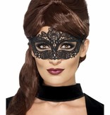 Oogmasker Zwart Kant