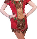 Indianen kostuum dames rood