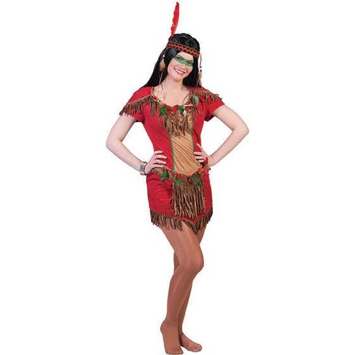 Indianen kostuum dames rood
