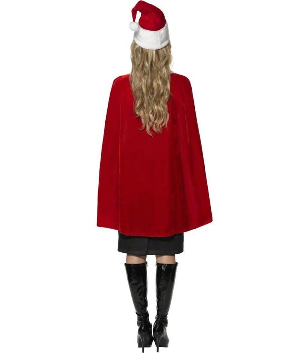 Kerst cape luxe met muts