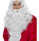 Kerstman pruik en baard lang