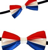 Vlinderstrik satijn rood/wit/blauw
