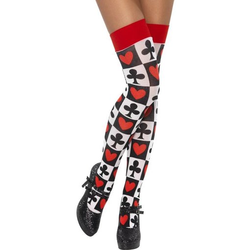 Poker kousen met klaver en harten