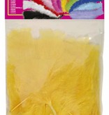 Zakje met 50 veertjes geel