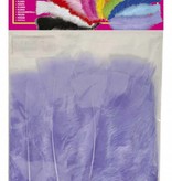 Zakje met 50 veertjes paars