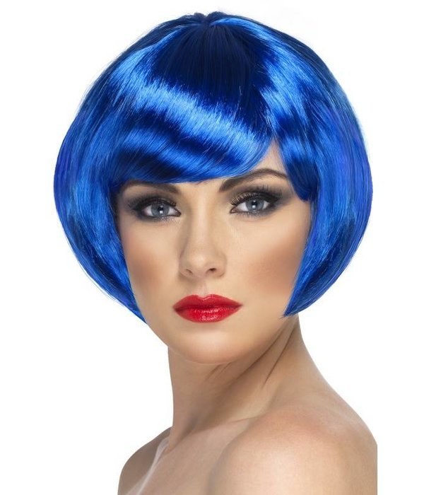 Pruik babe kort blauw