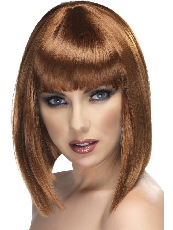 Glamour pruik bruin afbeelding