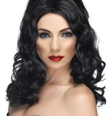 Glamour pruik lang zwart
