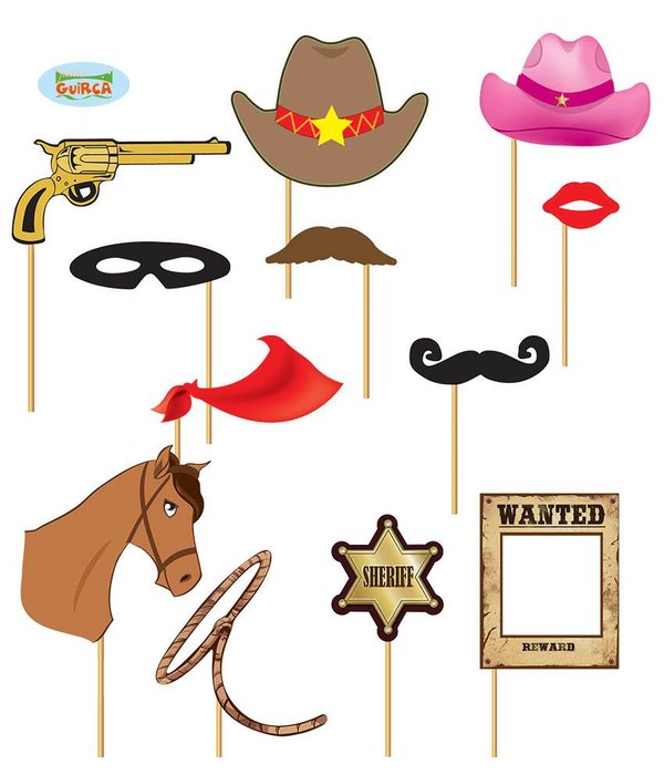 Photo booth props Cowboy 12st