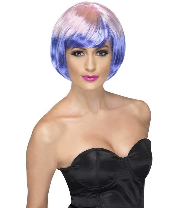 Funky pruik babe paars/roze