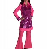 Roze hippiebroek vrouw