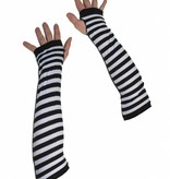 Handschoenen zwart/wit zonder vingers