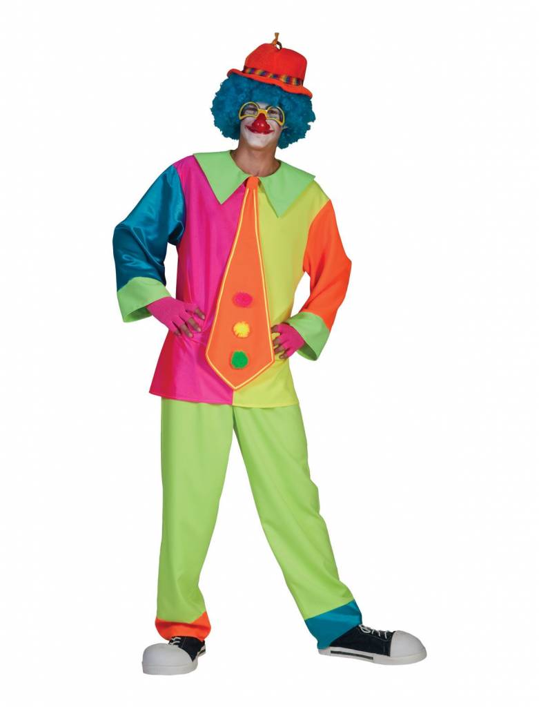 Silly Billy clownskostuum neon afbeelding